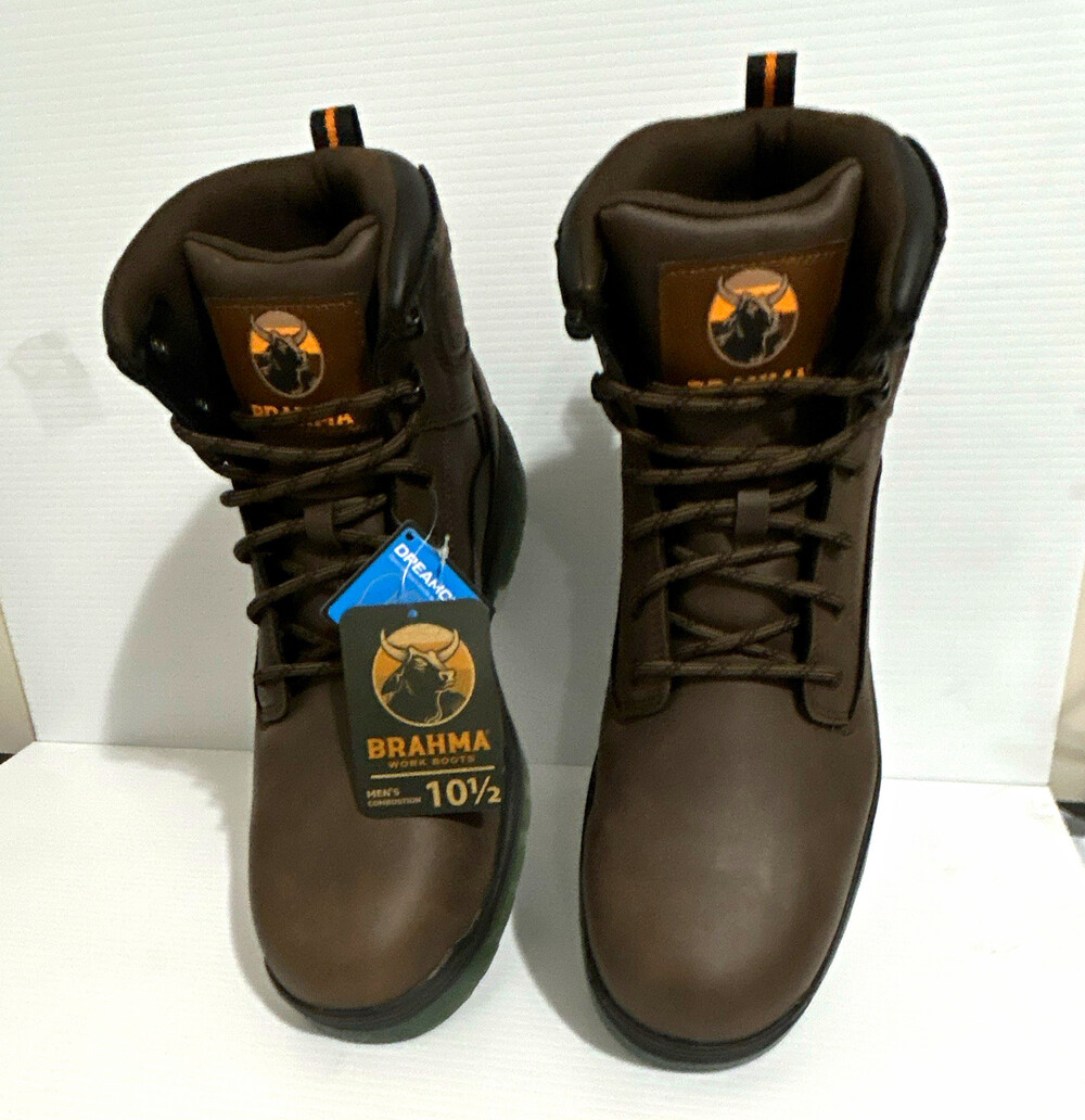 Brahma Combustion Men's 10.5D Brown Steel Toe Work Boots ASTM F2413-14